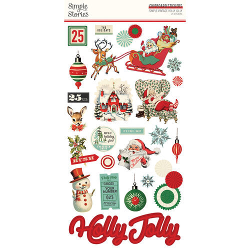 Simple Stories - Simple Vintage Holly Jolly - 6x12 Chipboard