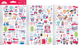 Doodlebug Design - Hometown USA - Mini Icons Stickers