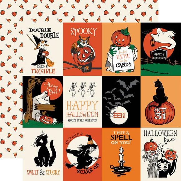 Carta Bella - Halloween Fun - 3x4 Journaling Cards - 12x12 Cardstock