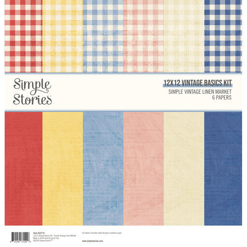 Simple Stories - Simple Vintage Linen Market  - 12x12 Vintage Basics Kit