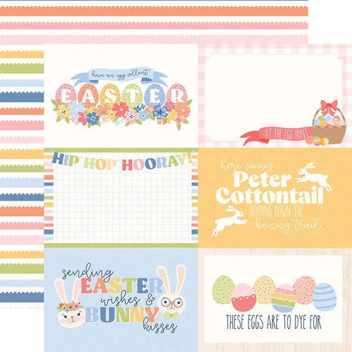 Echo Park - Bunnies & Baskets - 6x4 Journaling Cards 12x12 Cardstock