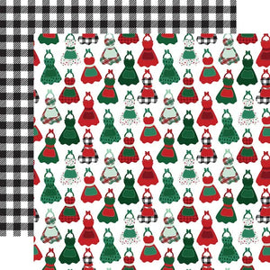 Echo Park - Baking Spirits Bright - 12x12 Cardstock - Festive Aprons