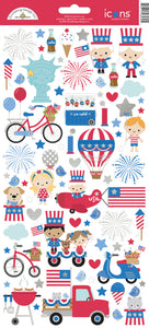 Doodlebug Design - Hometown USA - Icons Sticker