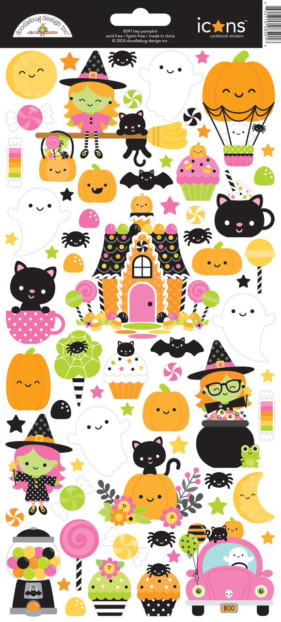 Doodlebug Design - Hey Pumpkin - Icons Sticker