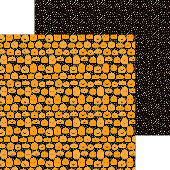 Doodlebug Hey Pumpkin - Double-Sided 12x12 Cardstock - Jolly Jack-O-Lanterns