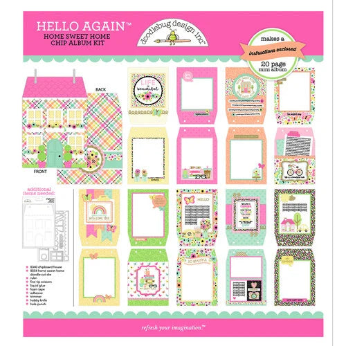 Doodlebug Design - Hello Again Chipboard Album Kit