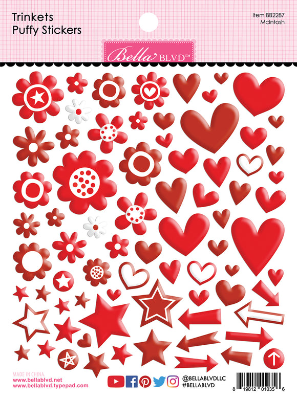 Bella Blvd - Trinkets Puffy Stickers - 10 Colors Available